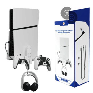 JYS PS5 Wall Mount Storage Stand with Dual Controller Charging Lahore